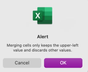 excel keyboard shortcut to merge cells