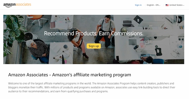 amazon associates homepage