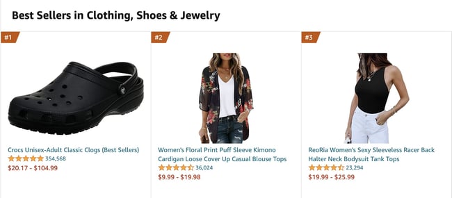 به عنوان مثال در آمازون چه چیزی بفروشید: لباس، کفش، و محصولات جواهرات