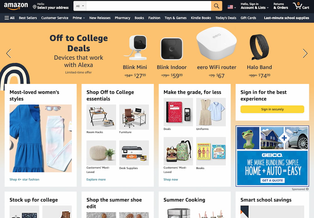 Omni-channel marketing example by Amazon