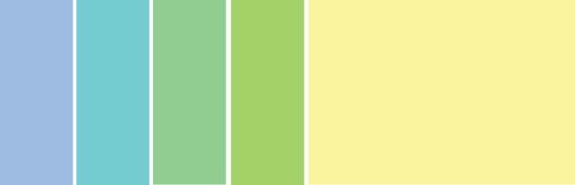 Types of color schemes: Analogous color scheme pallette