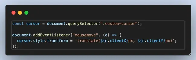 animated cursor effects, javascript code