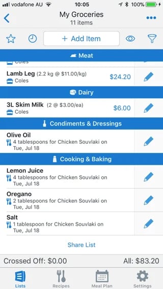anylist grocery list app 