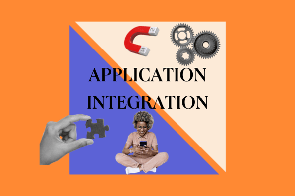 application integration: woman looking at phone learning application integration