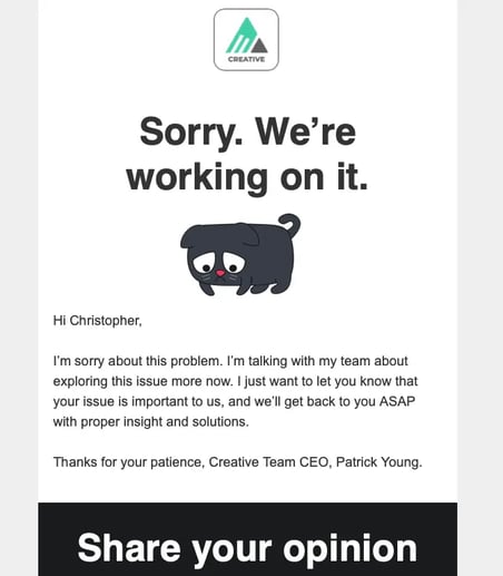 designing html emails, apology html email template