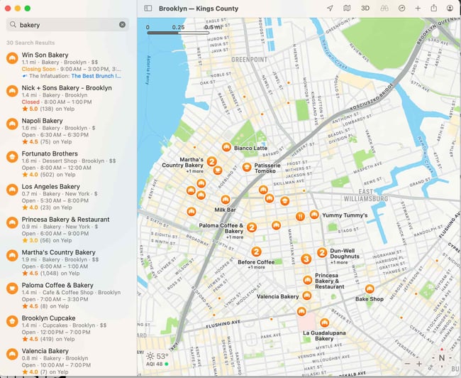 online business directory: apple maps