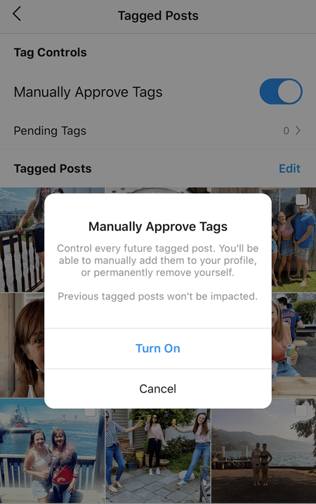approve tagged photos ahead of time