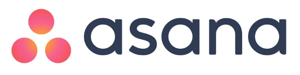 asana logo with three orange and pink circles next to the brand name