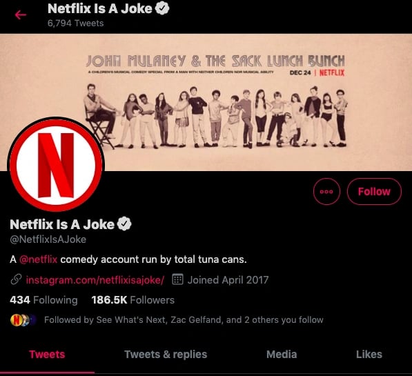 Netflix is a Joke homepage