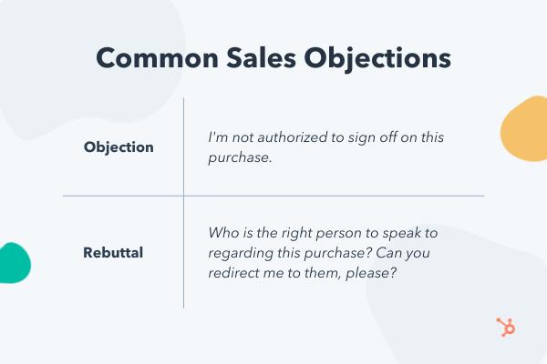 Common sales objections and rebuttals about authorization