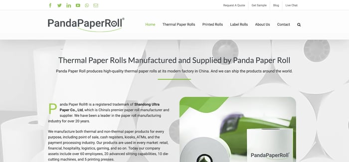 panda paper roll avaada theme wordpress website