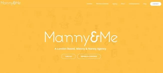 manny and me homepage - avada theme example