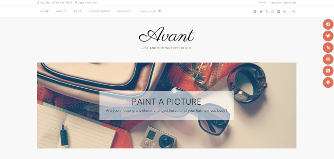 avant free wordpress blog theme