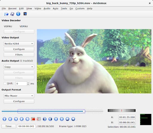Avidemux video editing software for YouTube and animated videos