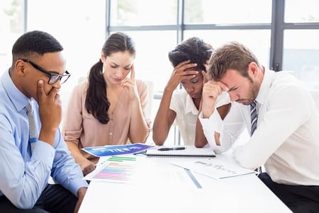 frustrated sales team implementing better sales habits