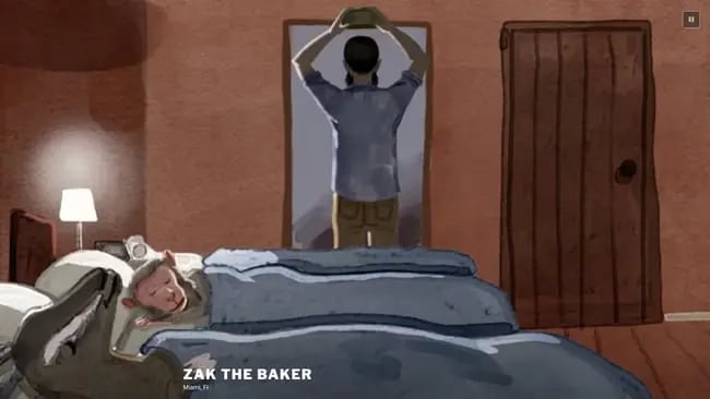 homepage for the bakery website Zak The Baker