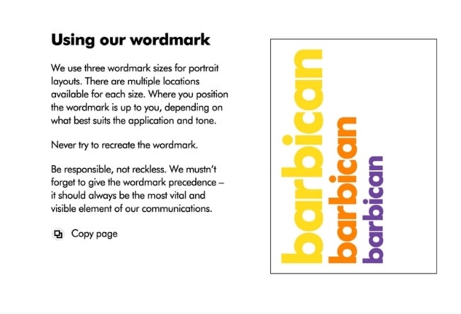 Directrices de estilo de la marca Barbican Wordmark
