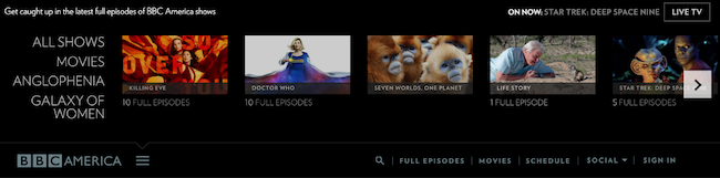 wordpress websites examples: BBC responsive menu of episodes