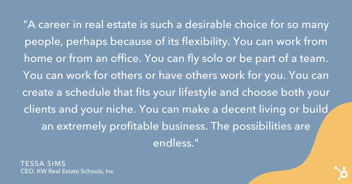 tessa sims quote for becoming a successful real estate agent