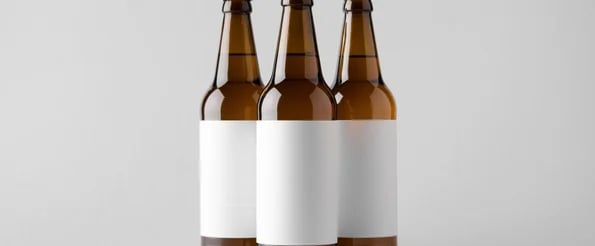 beer bottles with white blank labels