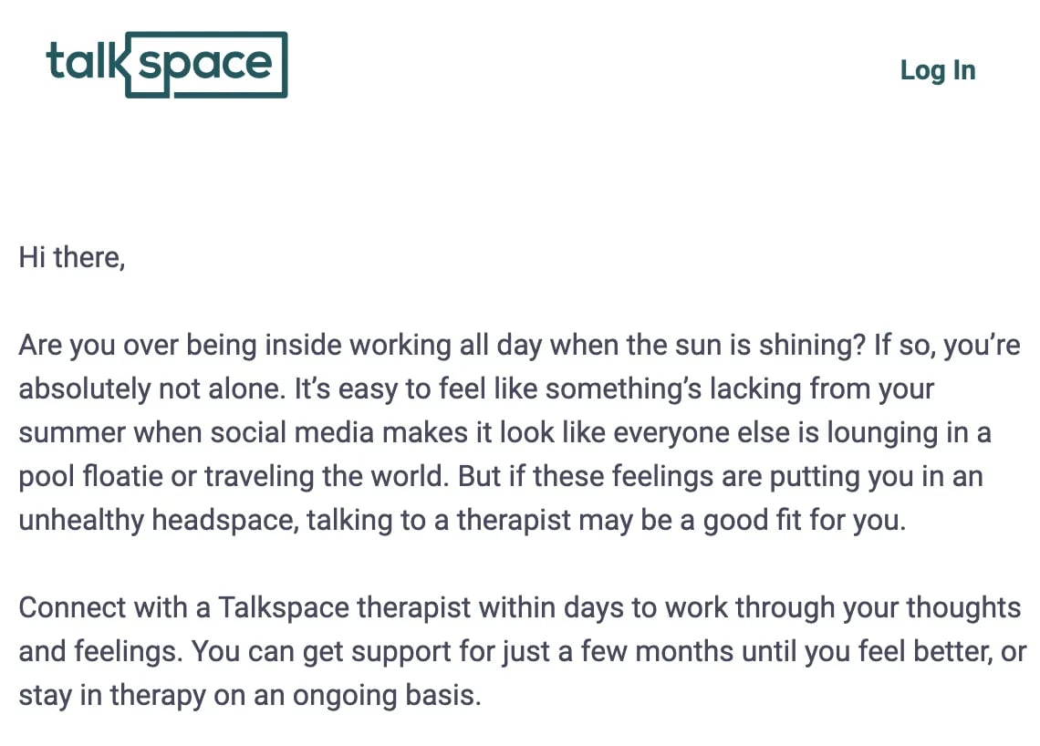 Talkspace email