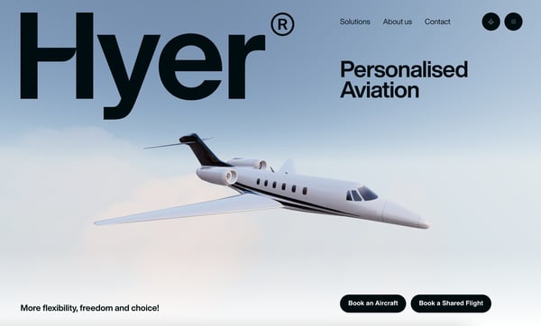best website designs from 2021: hyer