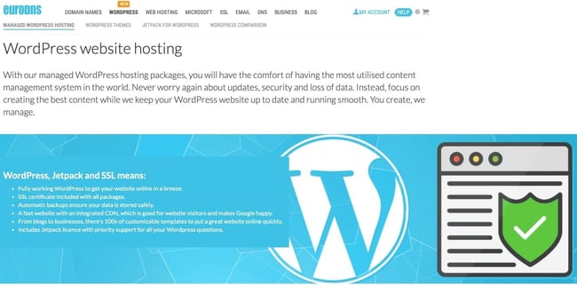 best wordpress hosting company EuroDNS 