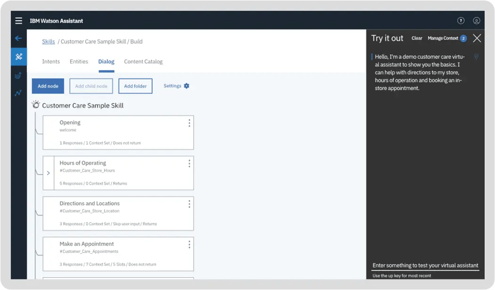 Skipped setting. IBM Watson Assistant. Watson Assistant Интерфейс. Чат бот Ватсон. Голосовой помощник ИБМ Ватсон.