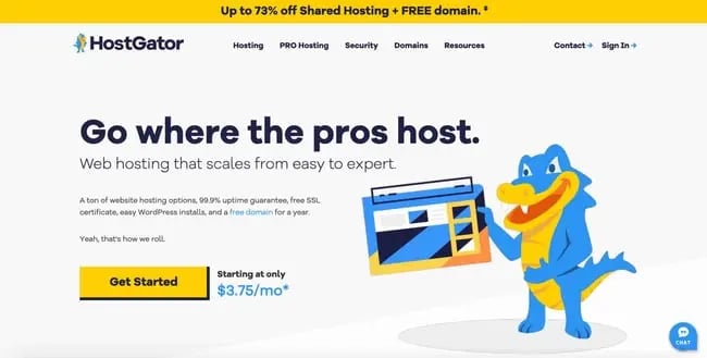 best hosting sites for blogs: hostgator