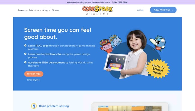 Best Coding Games for kids: codeSpark Academy