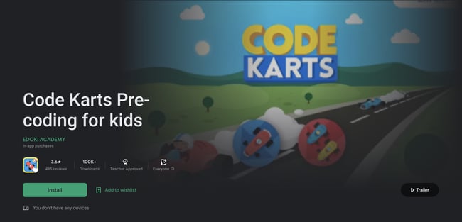 Best Coding Games for kids: Code Kart