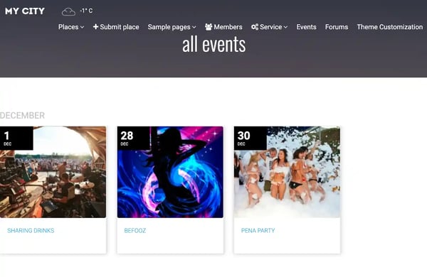events guide directory wordpress theme example