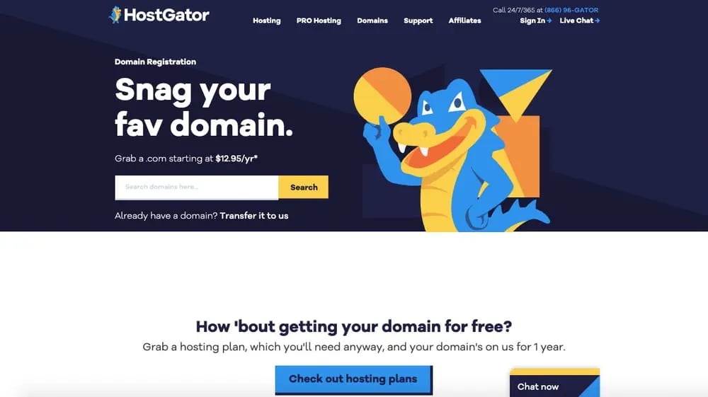 search page for the domain registrar hostgator-1