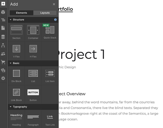  web flow page builder interface