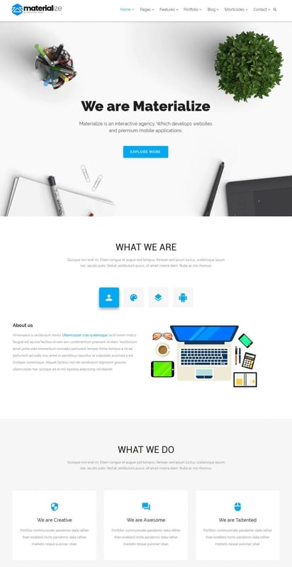 best material design wordpress theme: materialize