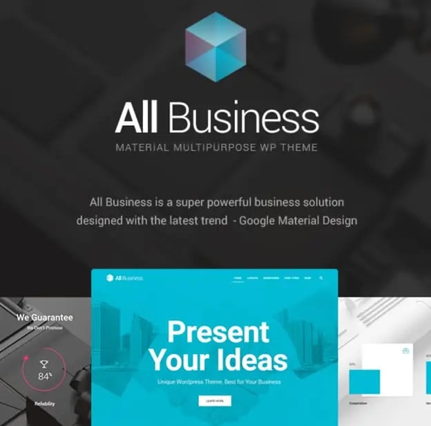 best material design wordpress theme: all business