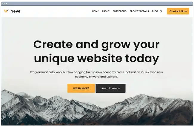 one page website template: neve