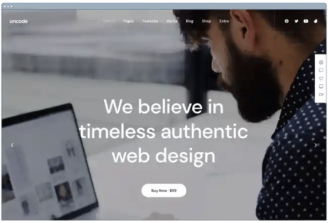 one page website template: uncode
