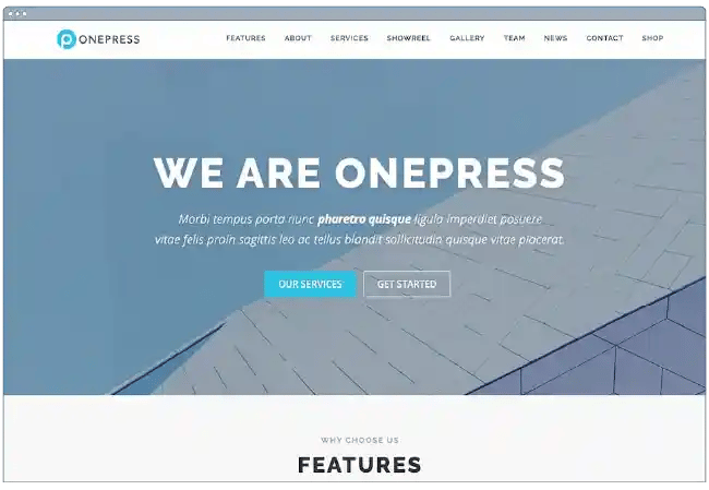 one page website template: one press