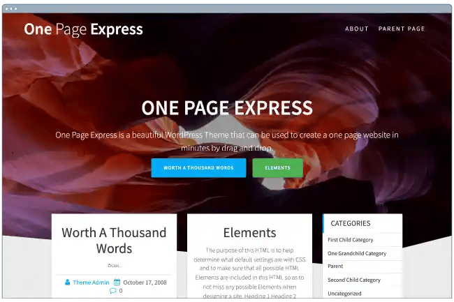one page website template: one page express