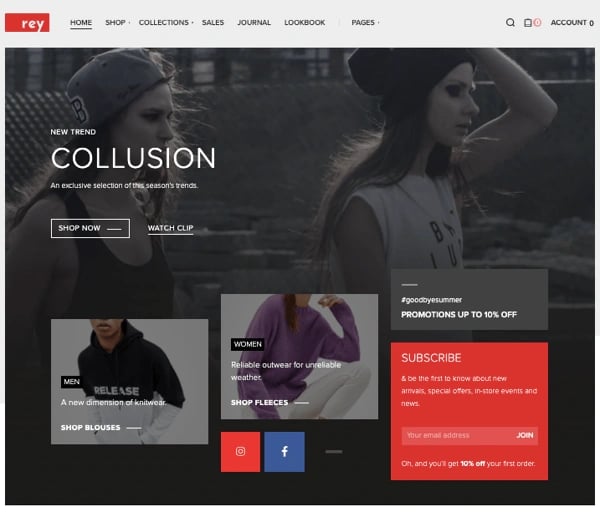 London demo of one of the best parallax WordPress themes, Rey