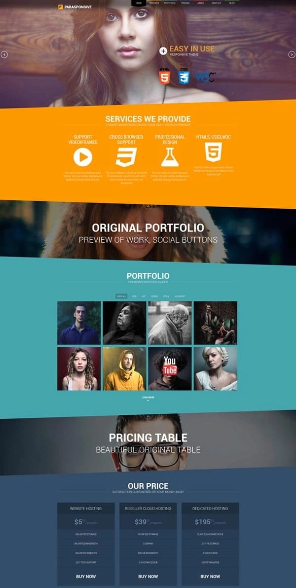 parasponsive is one of the best parallax wordpress themes