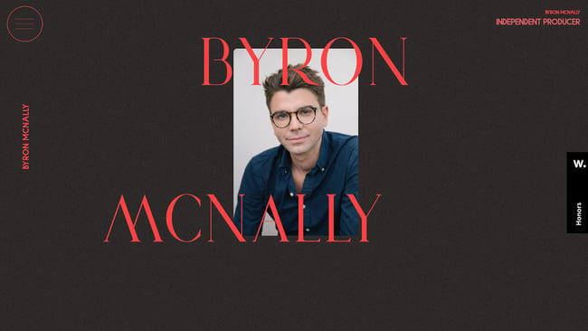 best personal website examples: byron mcnally