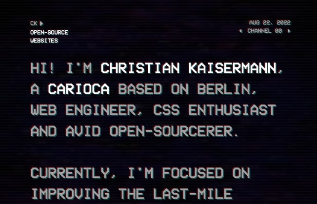 best personal website examples: christian kaisermann