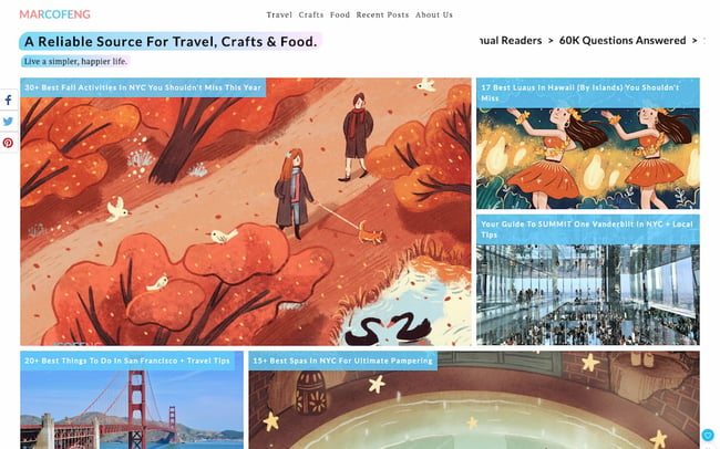 best personal website examples: marco feng