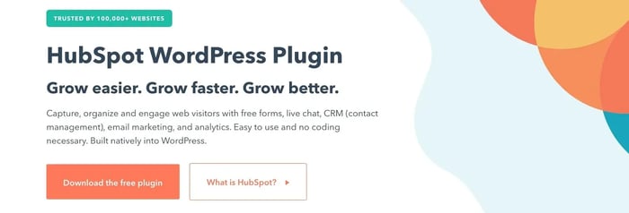 promotion page for the WordPress tracking plugin HubSpot WordPress Plugin