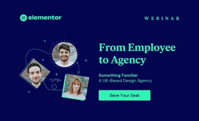 Elementor webinar invite header