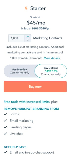 best pricing pages hubspot marketing starter.jpeg?width=300&name=best pricing pages hubspot marketing starter - 12 Best Pricing Page Examples To Inspire Your Own Design