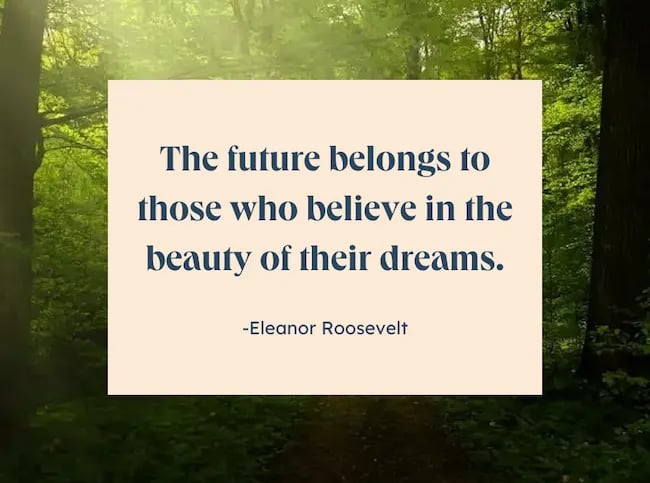 Frase famosa da vida em inglês de Eleanor Roosevelt