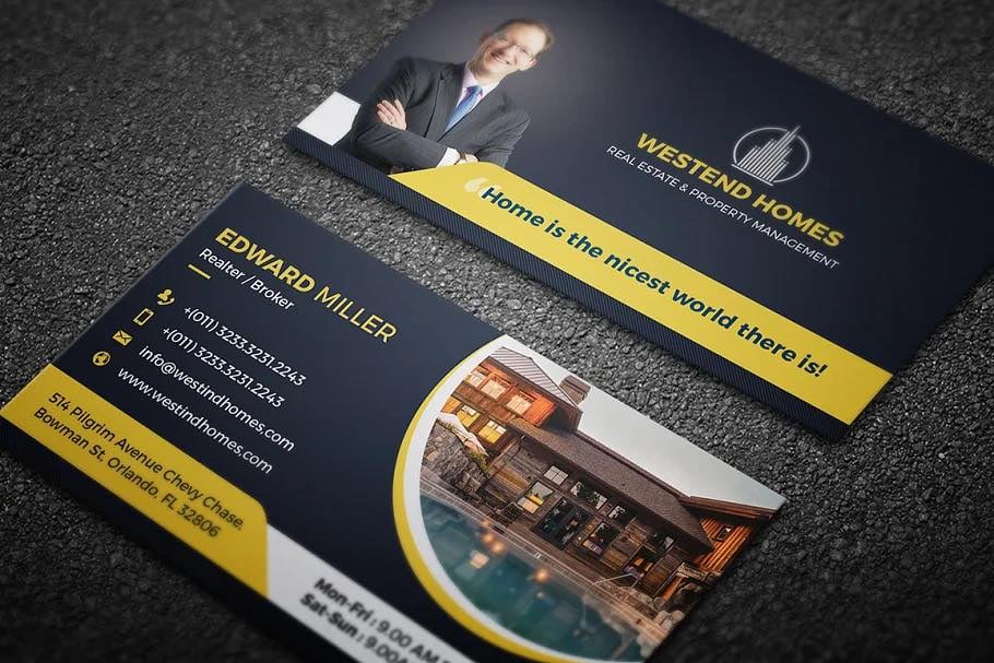 best real estate business cards, Westend Homes 